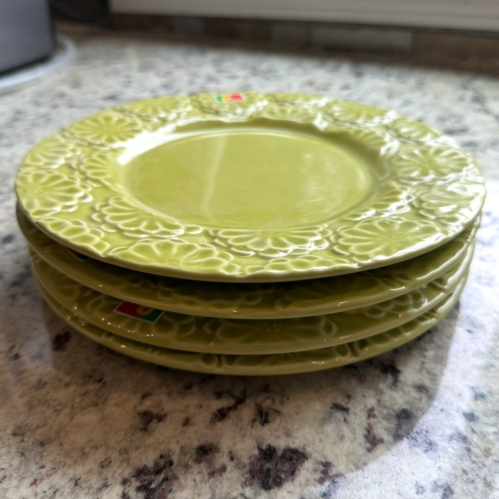 🦋Pier 1 Set of 4 Amadora Green salad Plate’s - Picture 6 of 8
